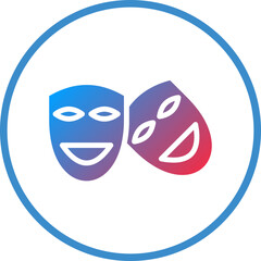 Vector Design Theatre Mask Icon Style