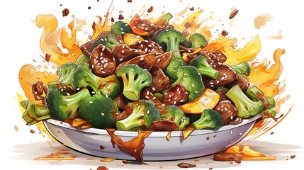 Beef and broccoli stir-fry with a savory sauce