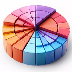 Obraz premium Dynamic pie chart for business reports.