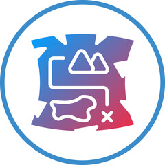 Vector Design Pirate Map Icon Style