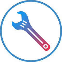 Vector Design Wrench Icon Style