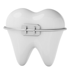3D illustration of teeth braces