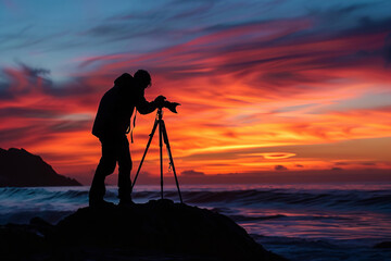 Photographer captures vibrant sunset over the ocean