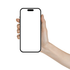 a phone  in a hand on a transparent background in PNG format