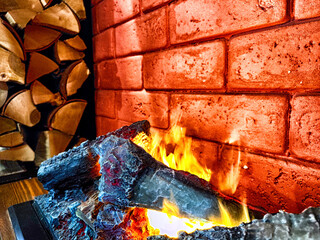 wall with fire
