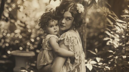 A woman holding a child in her arms