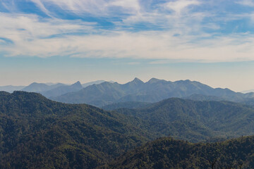 View of the green mountains at Thailand.