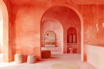 Modern classic minimalist bathroom in a residential setting, emphasizing clean lines, high-end fixtures, and a serene ambiance. Beautiful simple AI generated image in 4K, unique.