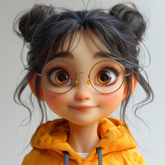 3d rendered of cute baby girl photo made with generative AI