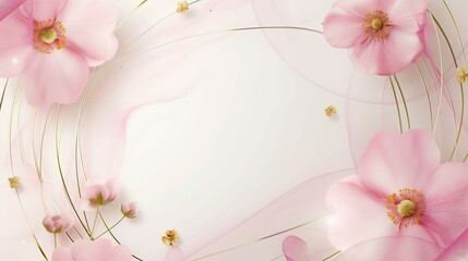 Flower background postcard, paper letter, card design illustration