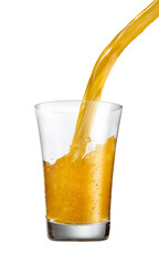 copo com suco de laranja isolado em fundo transparente