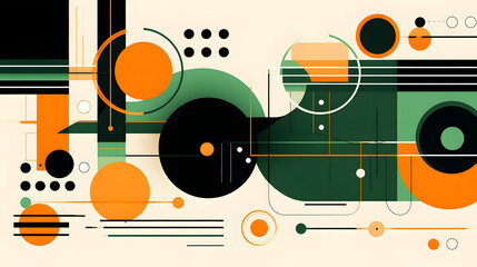 Obraz premium illustration with orange green and black shapes design poster background