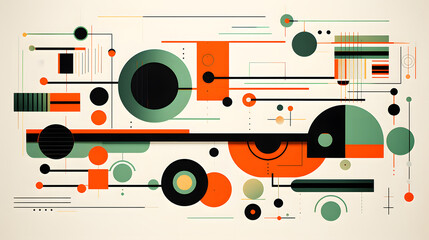 Obraz premium illustration with orange green and black shapes design poster background