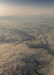 Norwegian fjords seen from an airplane
