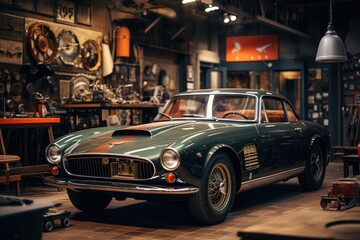 Historic car in the Museum of Science and Technology.