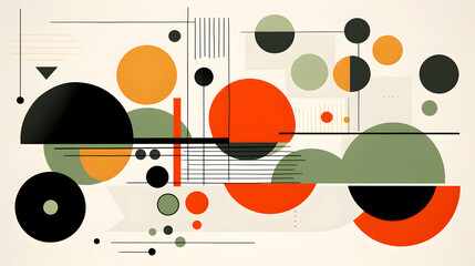 Obraz premium illustration with orange green and black shapes design poster background