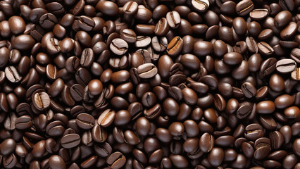 Obraz premium Top-Down View of Coffee Beans: A Stunning Perspective