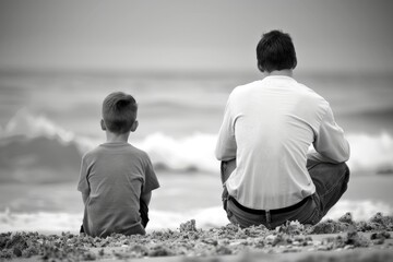 Depicting fatherhood  strength, wisdom, love   artistic representation of the unbreakable bond