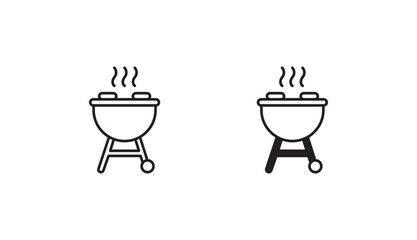 BBQ Grill icon design with white background stock illustration