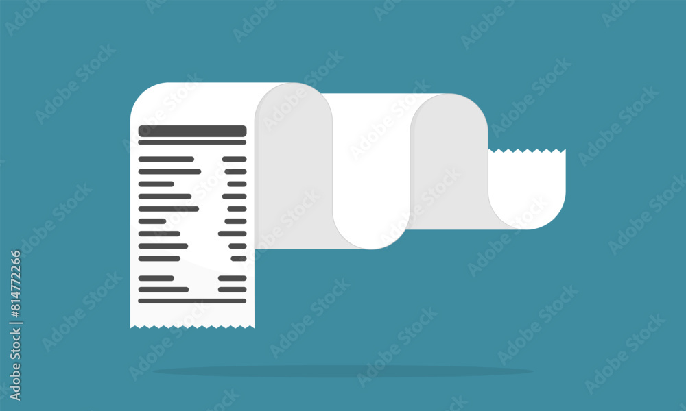Poster receipt vector icon in a flat style isolated on a colored background.