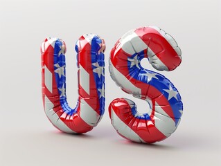 Celebratory USA letter balloons in American flag colors, perfect for national holidays, patriotic events, and American-themed decorations