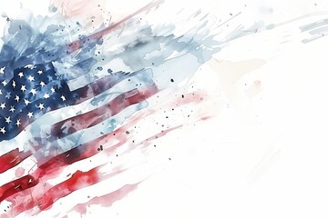 Watercolor interpretation of the American flag, perfect for edgy patriotic content and design backgrounds