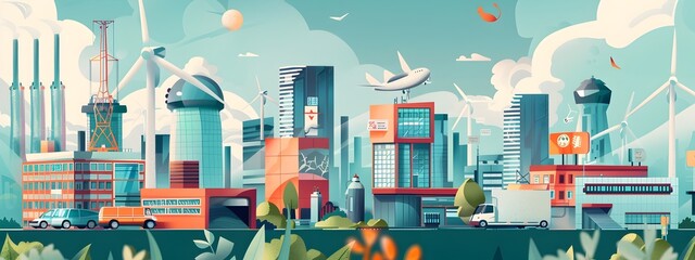 Sustainable and Innovative Urban Landscape Depicting the Role of Clean Energy in Achieving