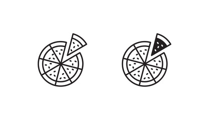 Fototapeta premium Pizza icon design with white background stock illustration