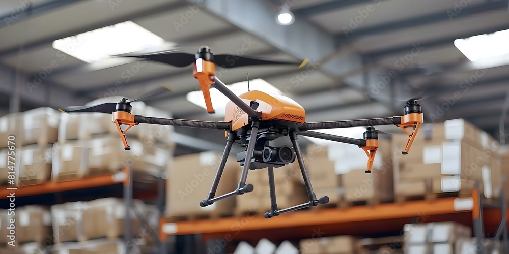 Aufkleber efficient drone delivery system for prescription and parcel shipping using neural networks. concept 