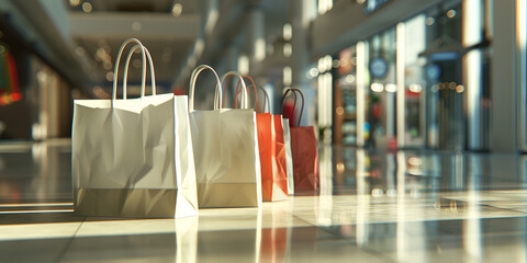 Shopping bags in shopping mall