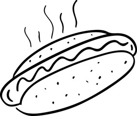 hot dog icon black and white