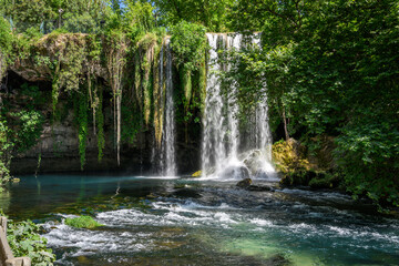 Long exposure image of Duden Waterfall located in Antalya Turkey