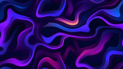 Obraz premium futuristic neon squiggle figures flyer purple hues design poster background
