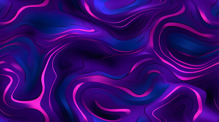 Obraz premium futuristic neon squiggle figures flyer purple hues design poster background