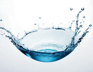 Blue water splash isolated on white background. water splashes and drops.