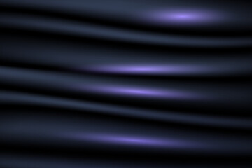 Vector texture of silk, satin, drapery fabric on luxurious background, black blue latex glossy