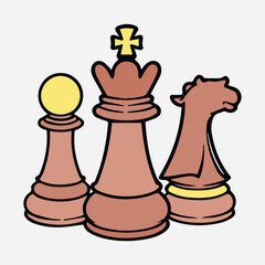 chess Top Quality vector line color illustration 