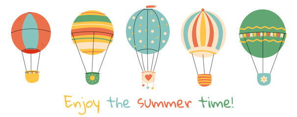 Vector fun summer balloons with different designs