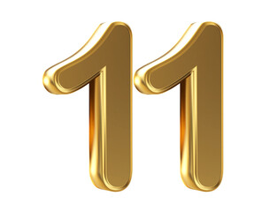 3d gold number 11
