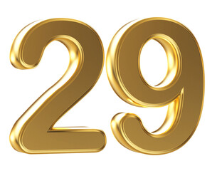 3d gold number 29