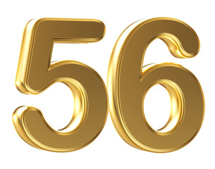 3d gold number 56
