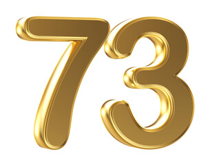 3d gold number 73
