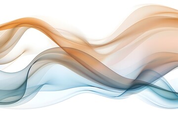 Abstract wave of color in dark brown, blue and beige colors on white background, vector illustration, smoke waves 