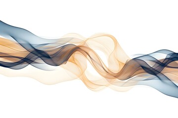 Abstract wave of color in dark brown, blue and beige colors on white background, vector illustration, smoke waves 