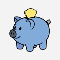 pig Top Quality vector line color illustration 