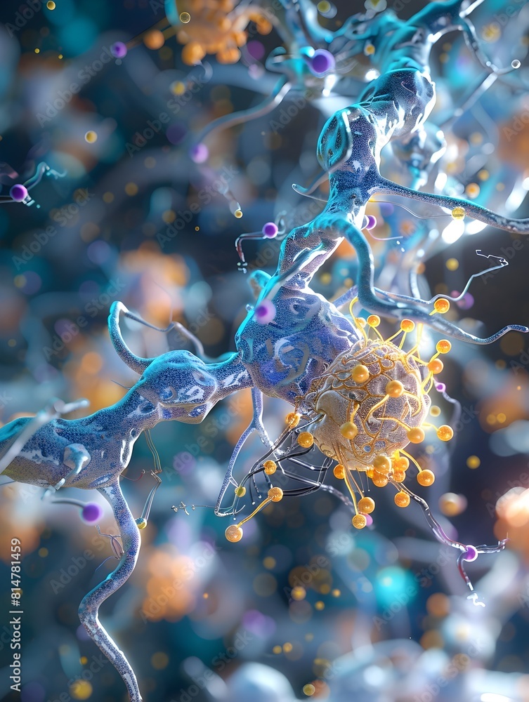 Poster interconnected molecular interactions in the neural networks of the brain