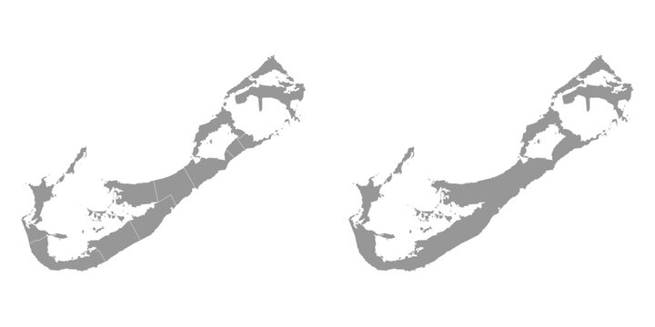 Bermuda map with administrative divisions. Vector illustration.