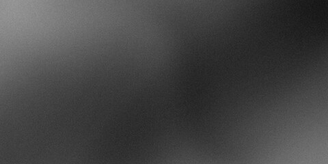Obraz premium Grainy abstract black and white gradient background with elegant gray and graphite hues. Ultra-wide and ideal for design, banners, wallpapers, templates, art, creative projects, desktop. Vintage style