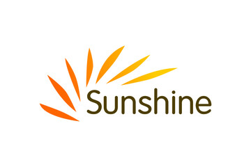 Sunshine design logo, sun energy company identity vector illustration.