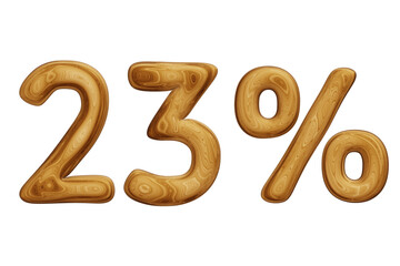 Wooden 23 percent for sale, discount, promotion and business concept 